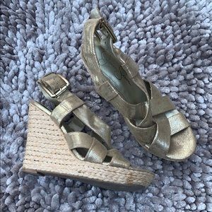 Jessica Simpson gold espadrilles